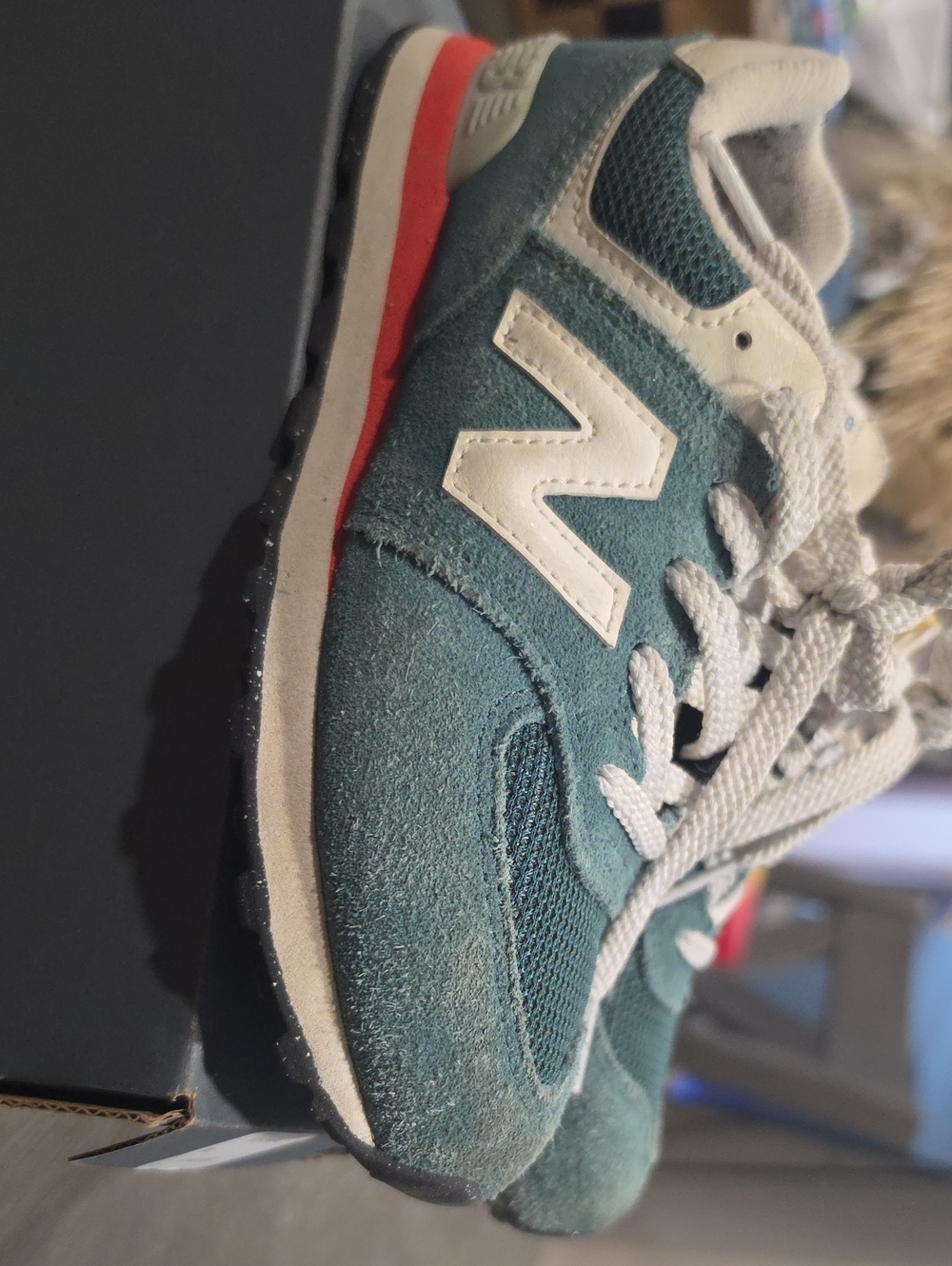 Kids Green/Red Lace-Up Athletic Shoes - White Accent